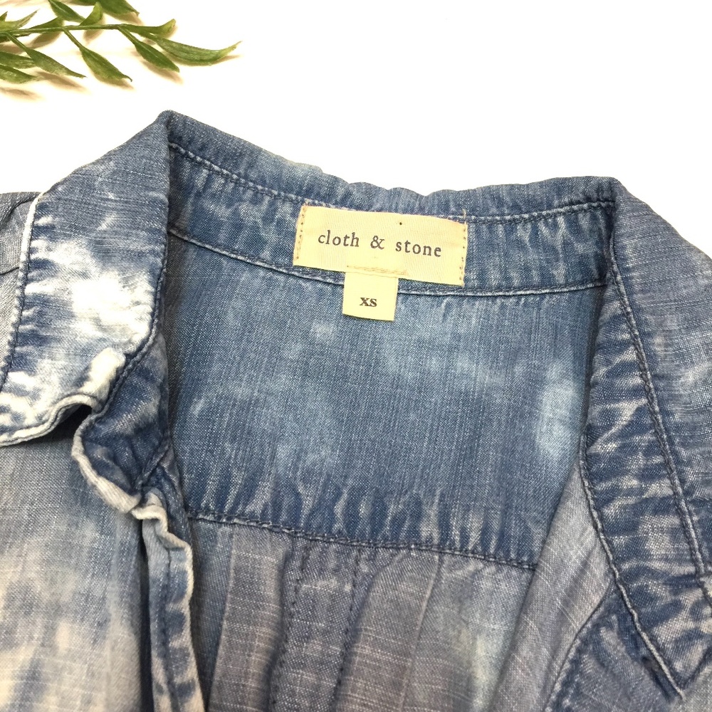 Anthropologie Cloth & Stone Blue Acid Wash XS - Picture 3 of 5